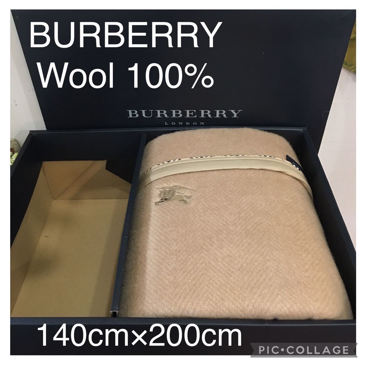 新品未使用Burberrys バーバリー毛布ウール100％ 140×200㎝ 西川産業株式