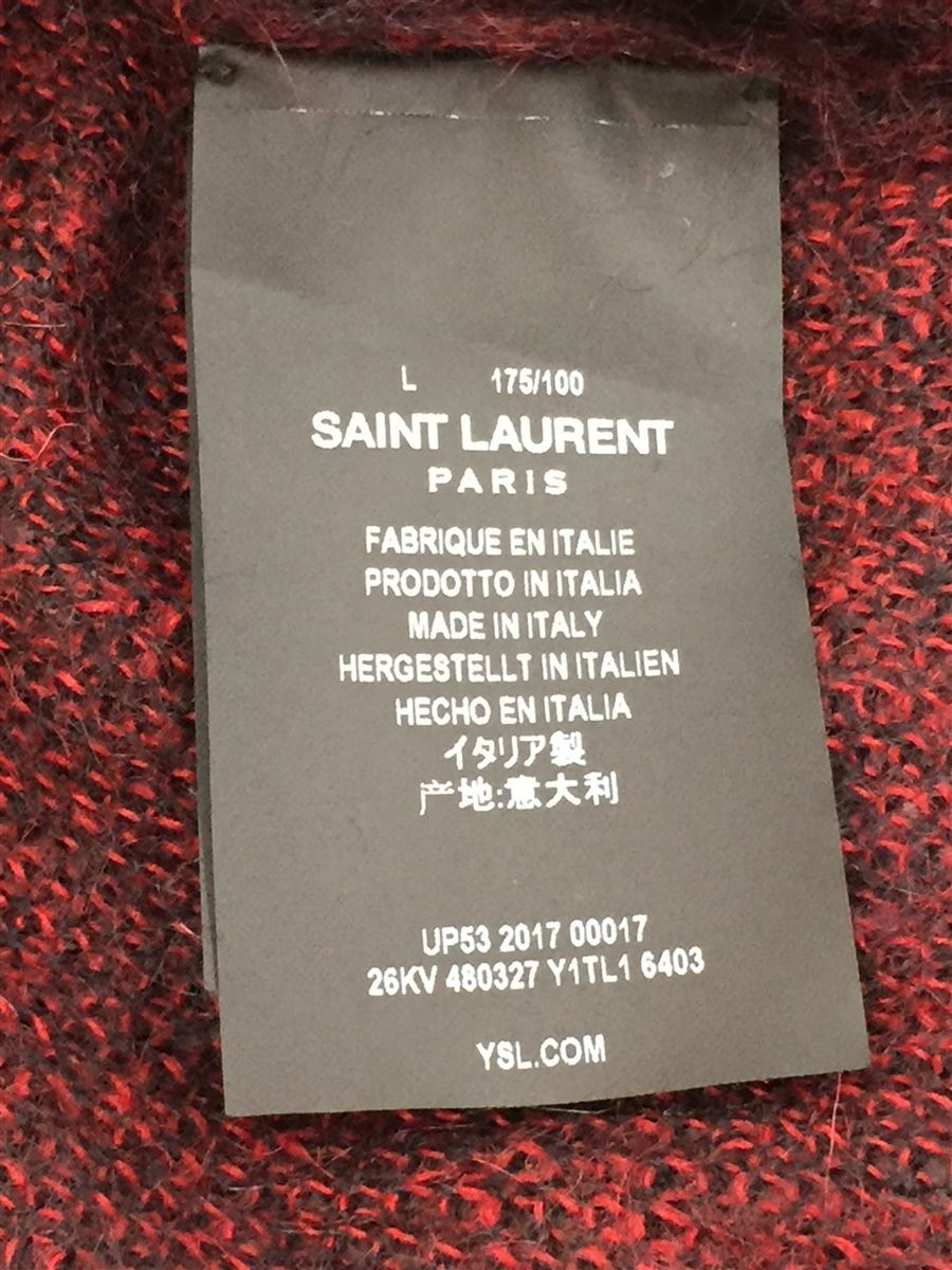 SAINT LAURENT◇セーター(薄手)/L/-/レッド/赤/ブラック/黒 old