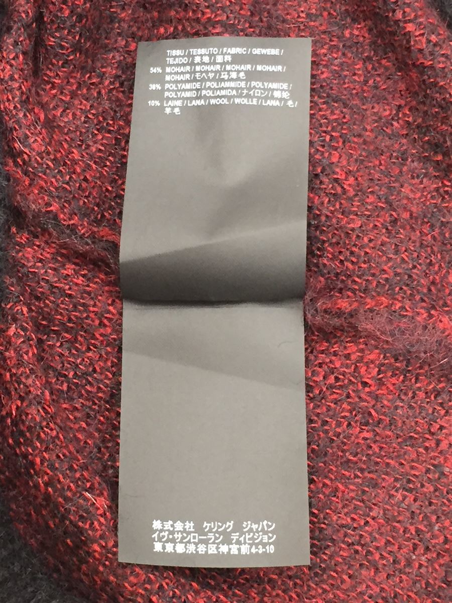 SAINT LAURENT◇セーター(薄手)/L/-/レッド/赤/ブラック/黒 old