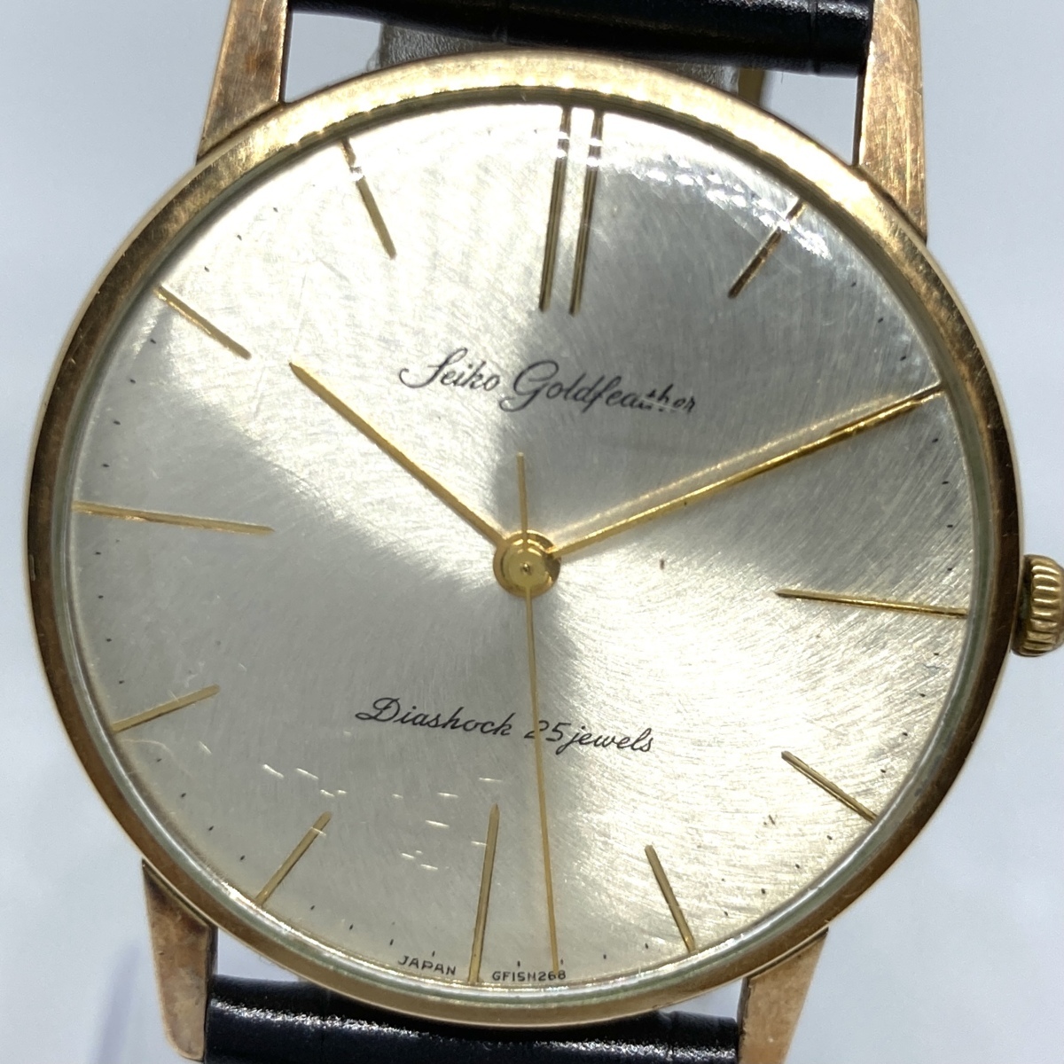 1円～ セイコー Seiko ゴールドフェザー 14KGF 15008 メンズ 手巻き シルバー文字盤 腕時計 CD0853533