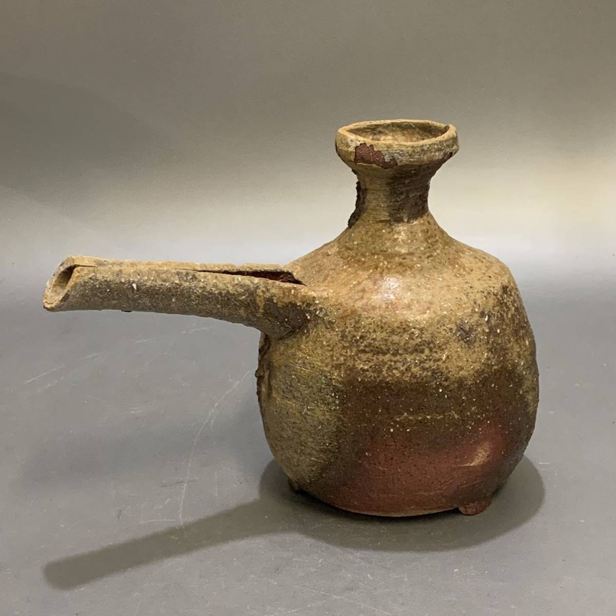 備前焼片口、酒器印あり、 備前焼 酒器 片口 美品 備前片口 緋襷