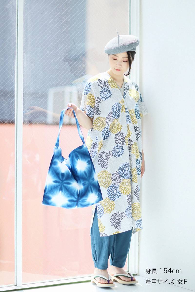 ○20、新品未使用！知多木綿 文 長方形衣／菊づくし 東風（こち 