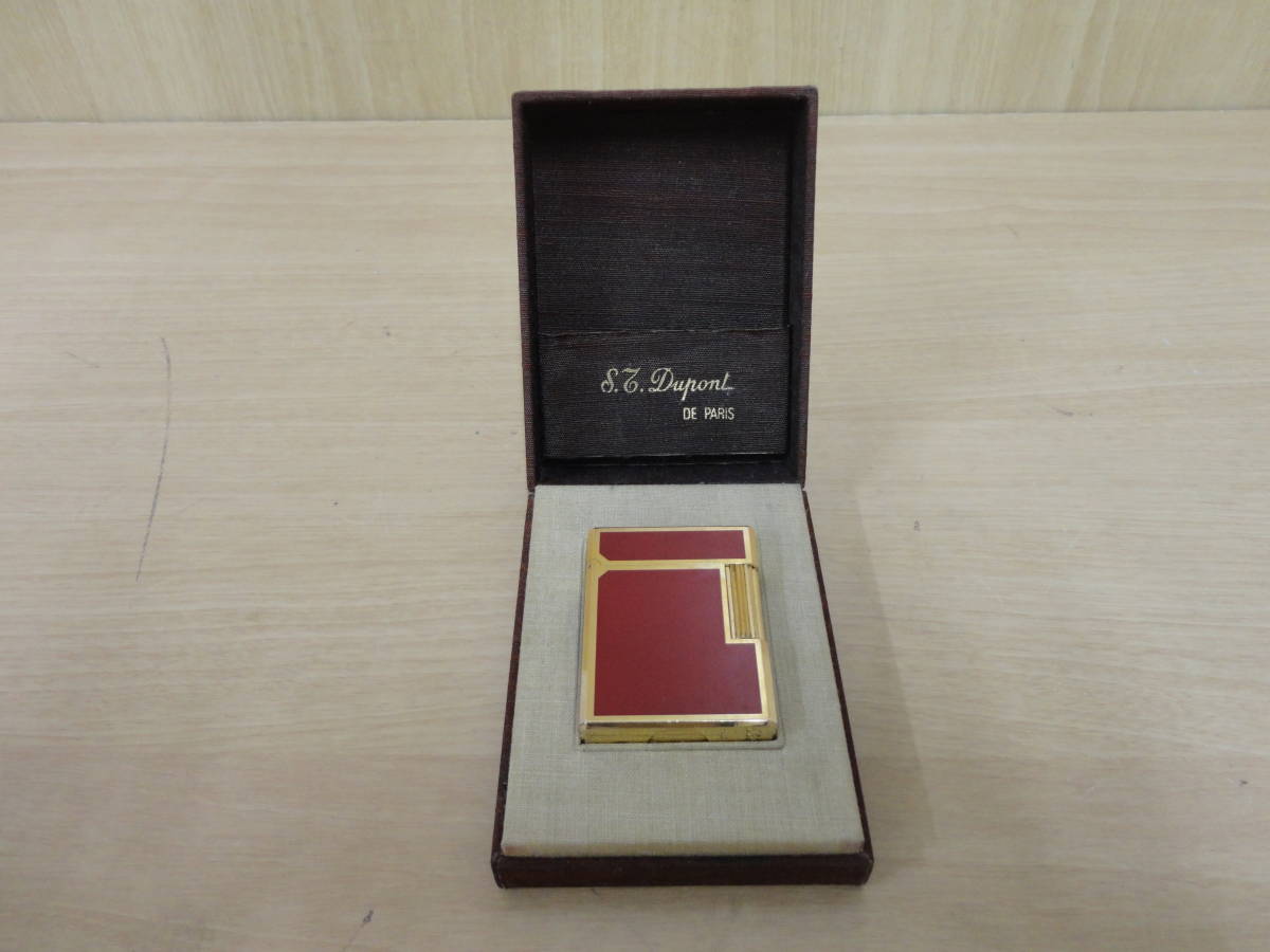 O-3060】ST.DUPONT デュポン フランス製 ガスライター ゴールド系 火花 