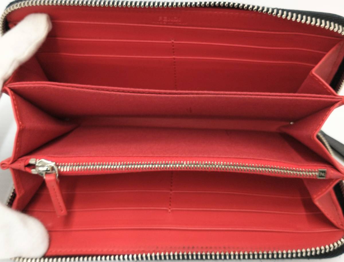 FENDI フェンディ モンスター バグズ ラウンドジップ メンズ 長財布