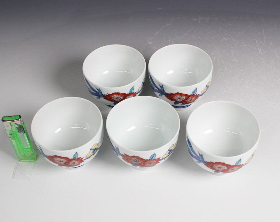 今泉今右衛門 人間国宝 十三代 染錦桃花絵茶器茶器揃