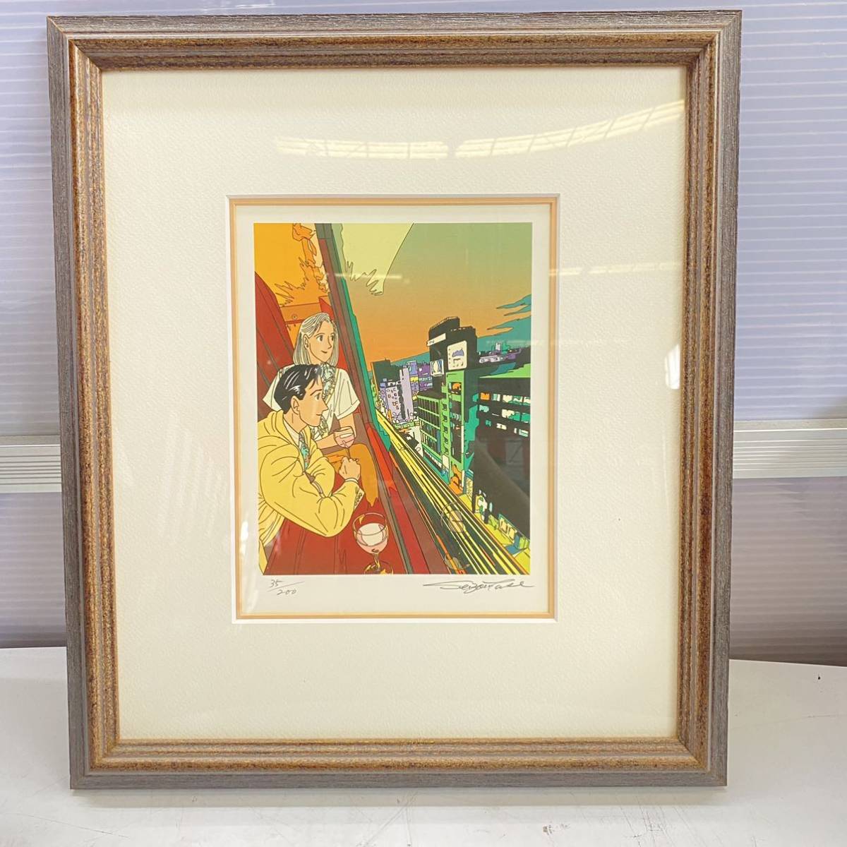 クリーブ 額装 限定版画 ☆ 直筆サイン・エディション有 ☆大きめサイズ☆絵画 わたせせいぞう◇直筆サイン35/200 限定200部◇ジークレー版画