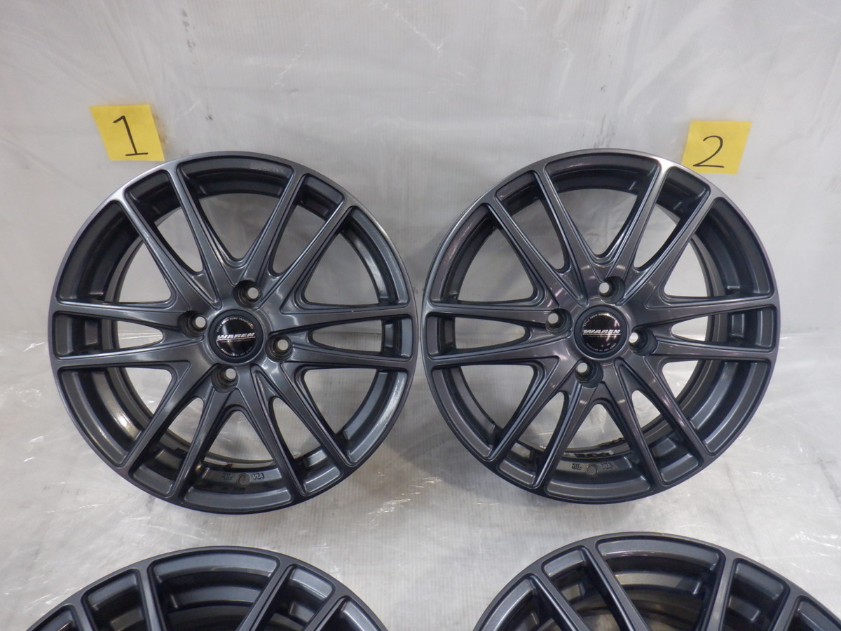 4H 100 5.5J +43 15インチ 社外品 HOTSTUFF WAREN アルミホイール 4本 