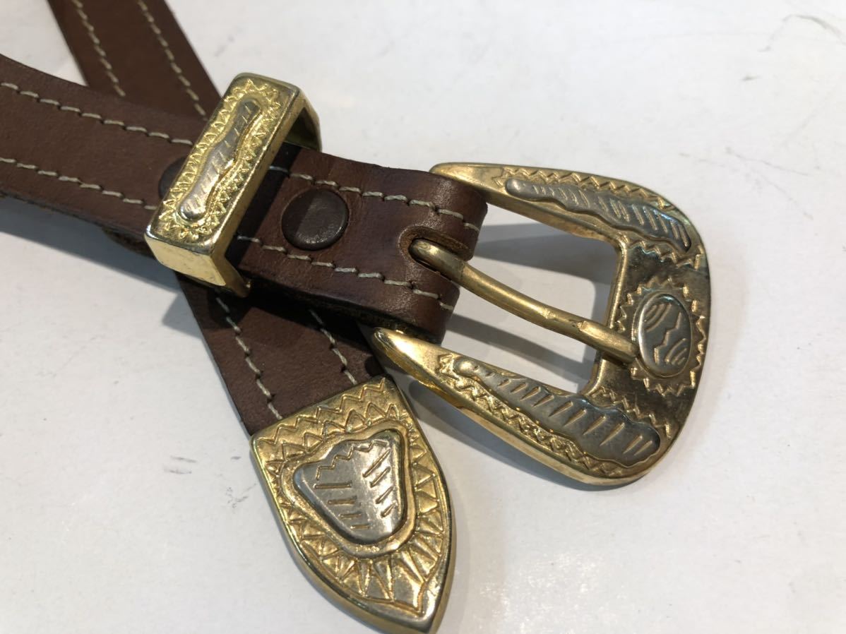 BW Belt ウエスタンベルト Narrow Western Buckle Button | ナローベルト x HTC セブンバイセブン - USA EBISU] ウエスタンナロー