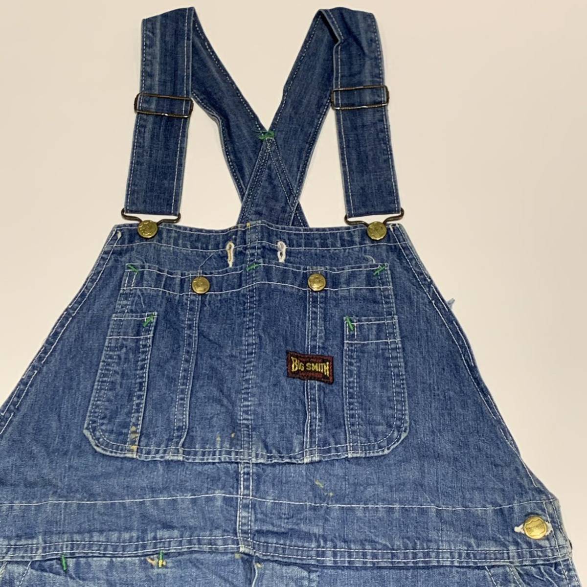 希少 50s 60s ビンテージ BIG SMITH 黒タグ デニムオーバーオール ロー 