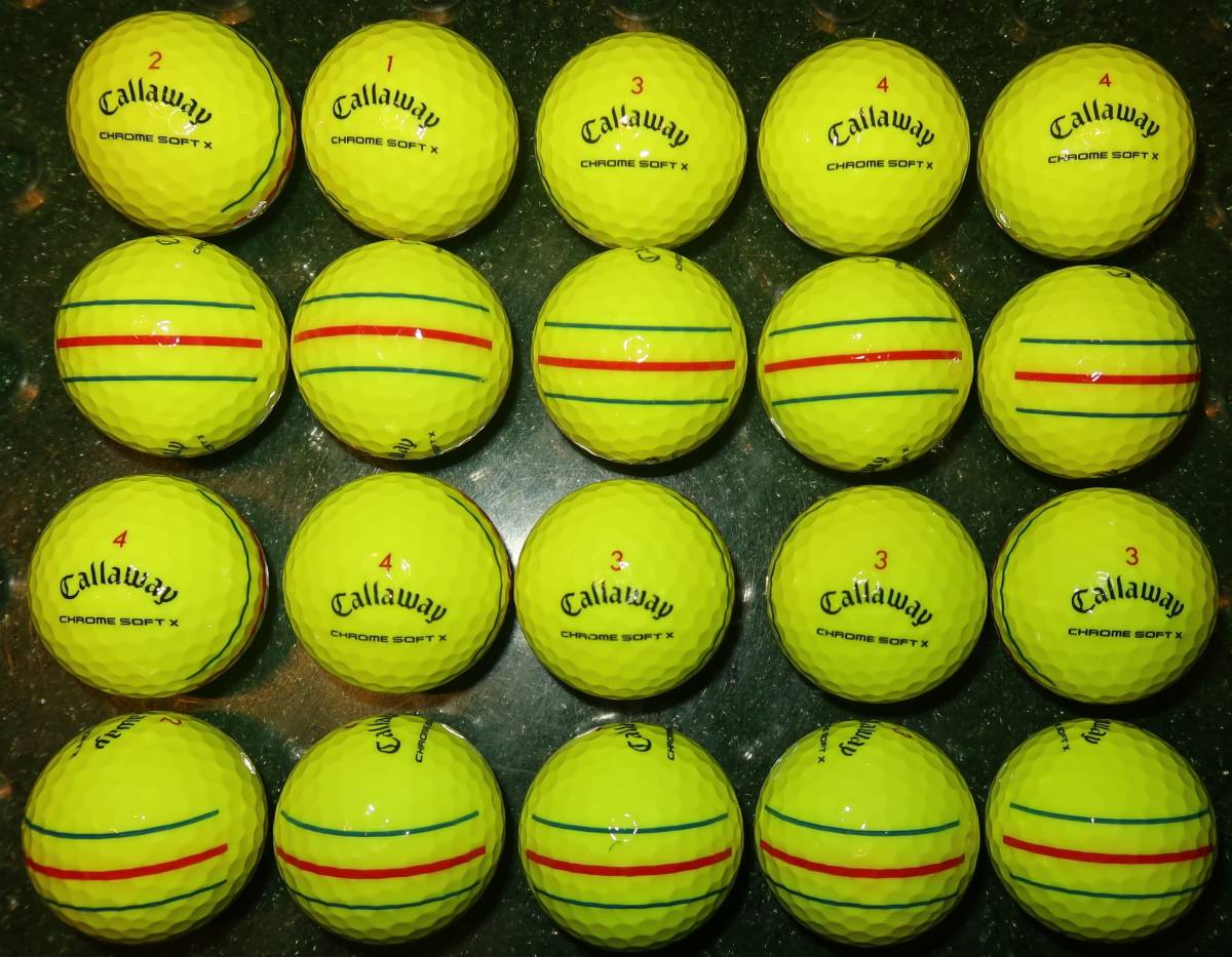 ロストボール　CALLAWAY CHROME SOFT X トリプルトラック　イエロー　20個