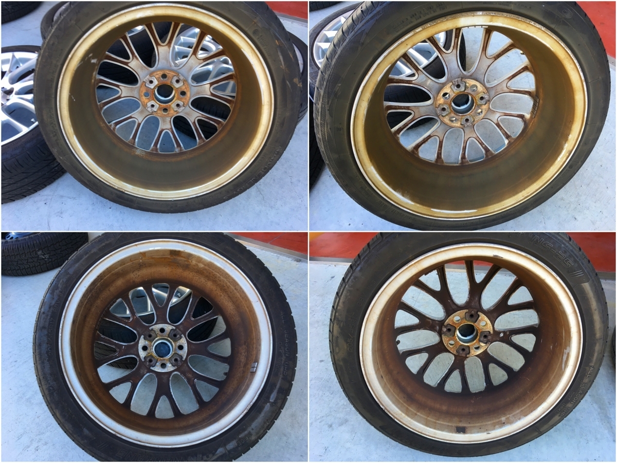 【S管理67154 BMWミニ】★17インチ アルミ ホイール★7J +48 PCD100 4H 205/45R17 タイヤ付
