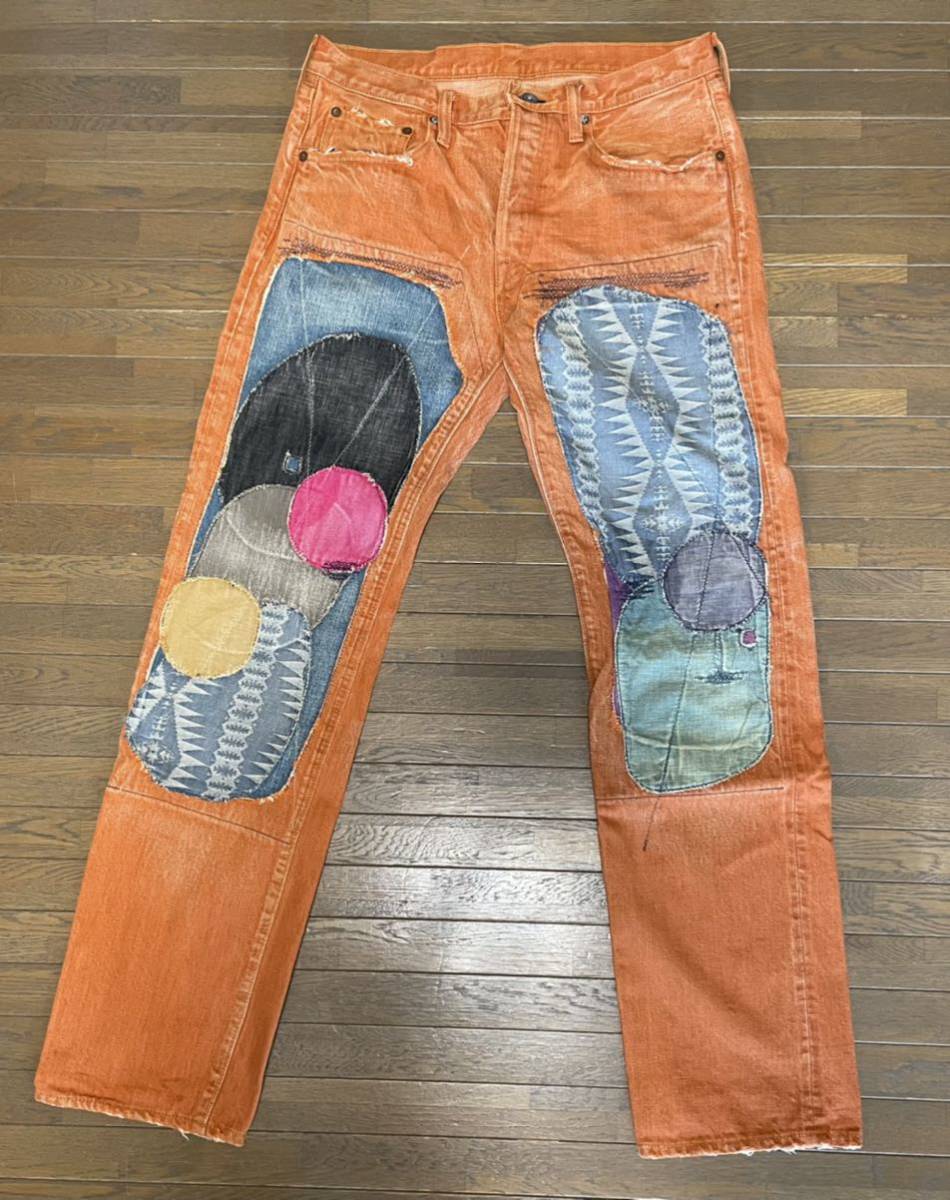KAPITAL 柿渋染め 刺し子 センチュリー キャピタル - デニム パンツ