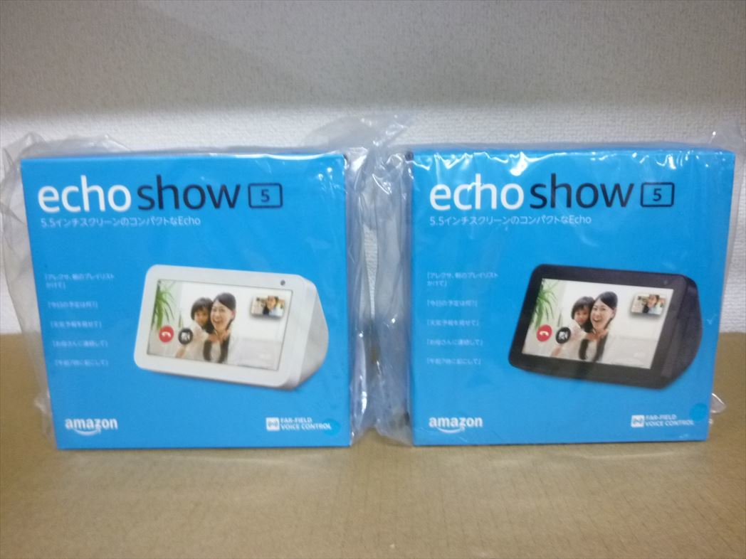 【 送料無料 】 Echo Show 5 ( エコーショー5 ) 2個セット チャコール サンドストーン 未使用品 新品 Amazon Alexa 5.5インチ アマゾン
