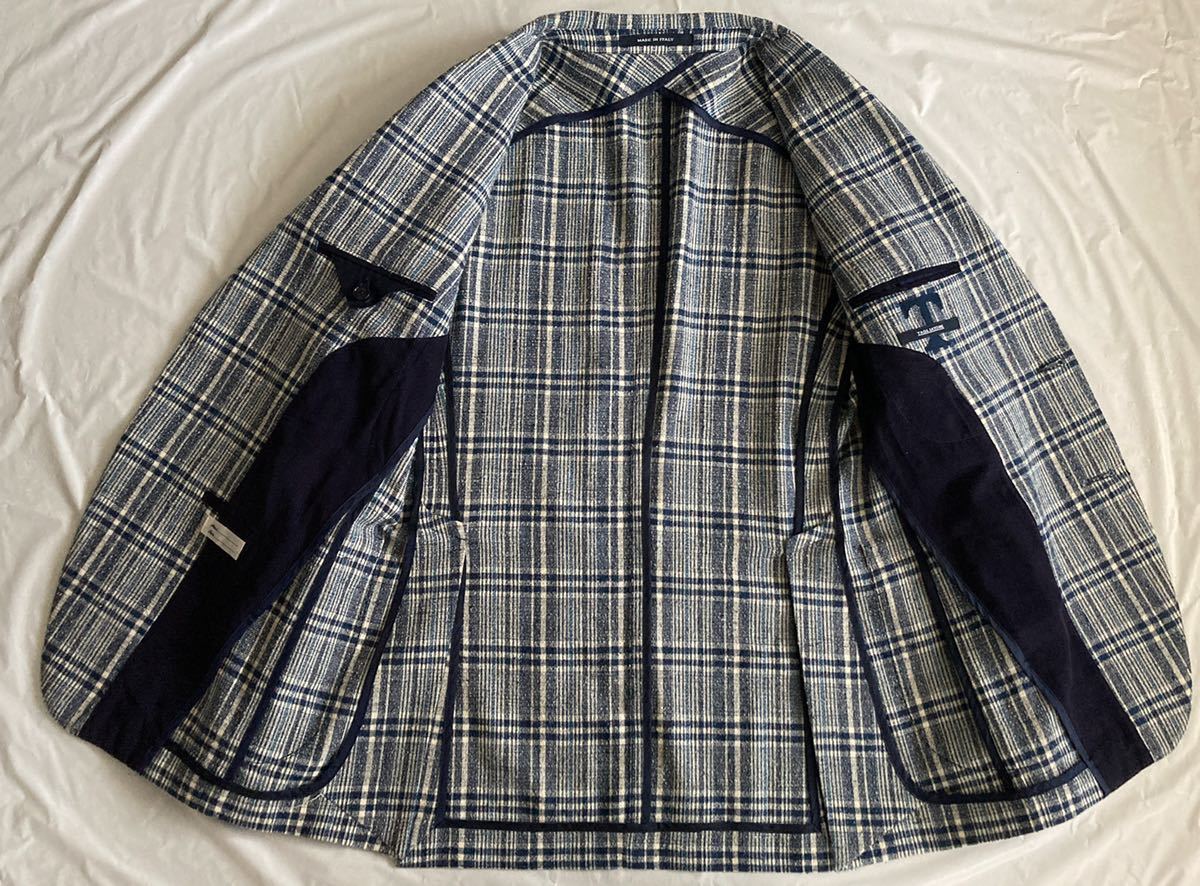 美品 タリアトーレ ネイビー系 TAGLIATORE 46 テーラード ジャケット