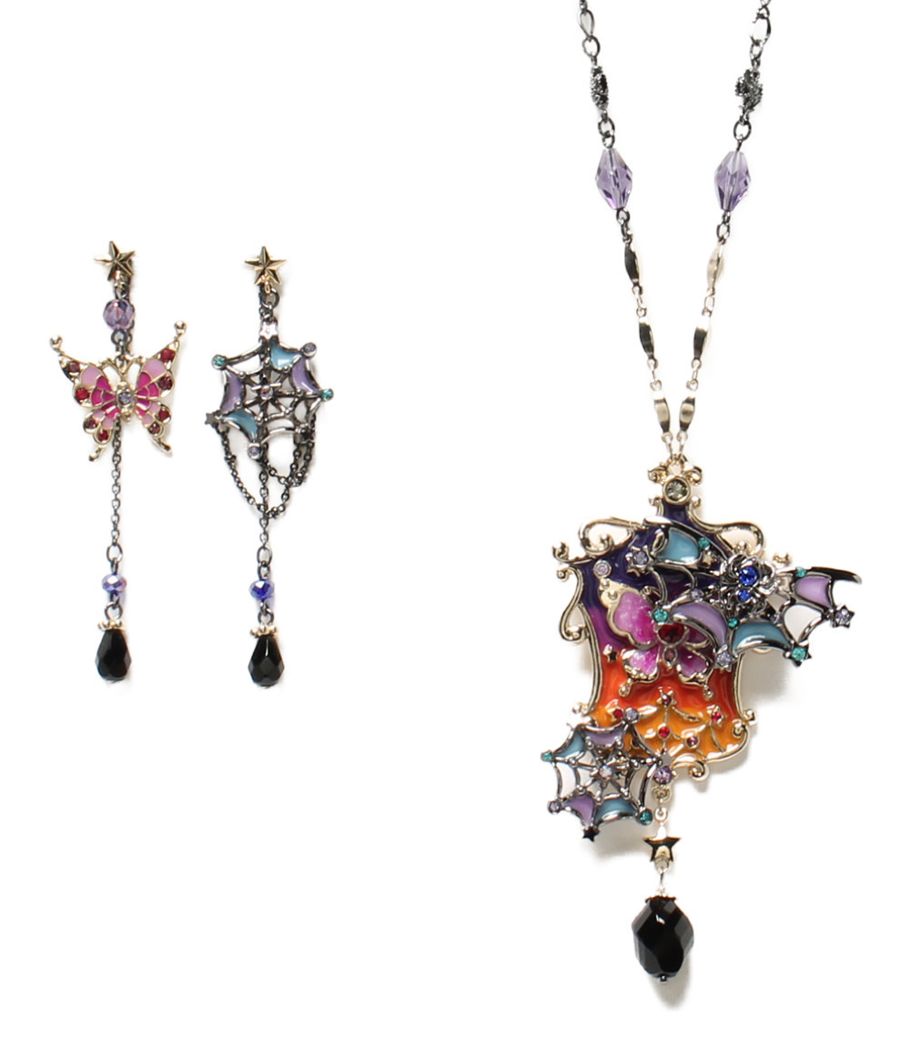 美品 アナスイ ネックレス ピアス セット バタフライ レディース ANNA 