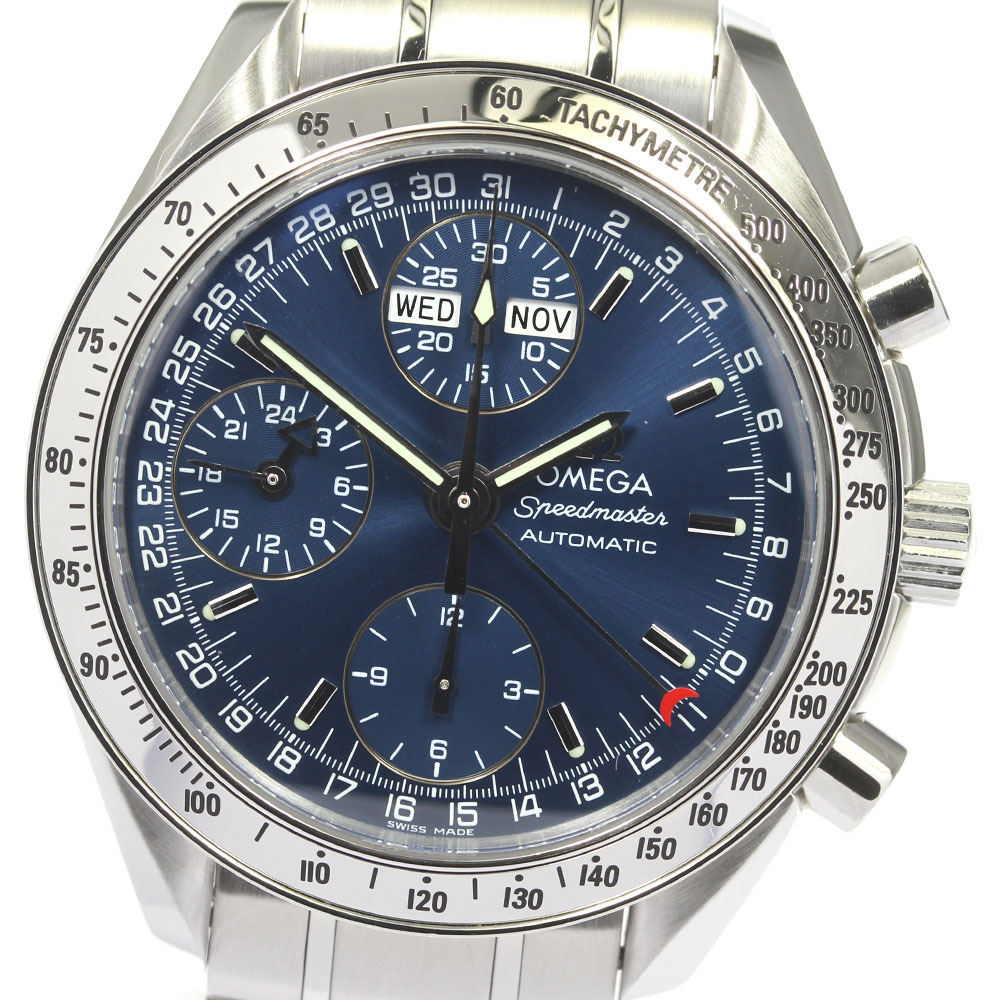 ☆美品【OMEGA】オメガ スピードマスター クロノグラフ トリプルカレンダー 3523.80 自動巻き メンズ