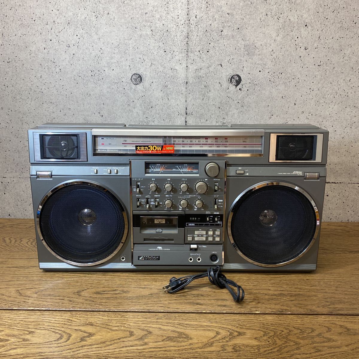 希少レトロ Victor カセットレコーダー付 ラジオ RC-242 アンティーク