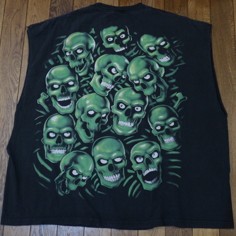 2001 LIQUID BLUE skull pile Tシャツ 3XL カットオフ リキッドブルー 