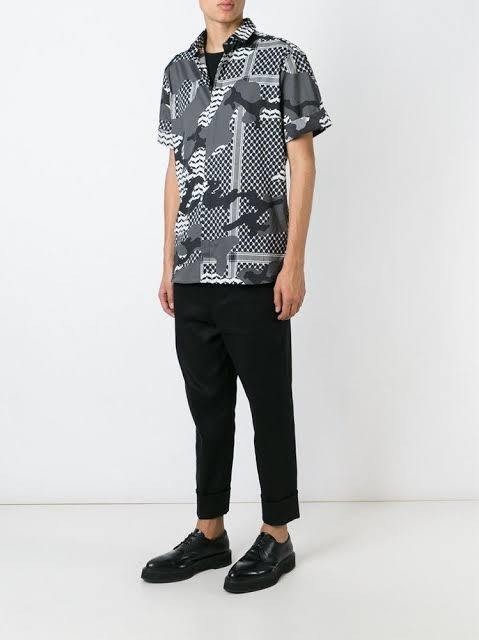 名作 □ NEIL BALLETT CAMOUFLAGE PRINT SHIRT 半袖 シャツ 迷彩 
