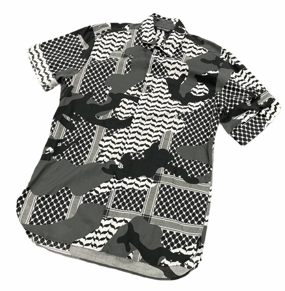 名作 □ NEIL BALLETT CAMOUFLAGE PRINT SHIRT 半袖 シャツ 迷彩 