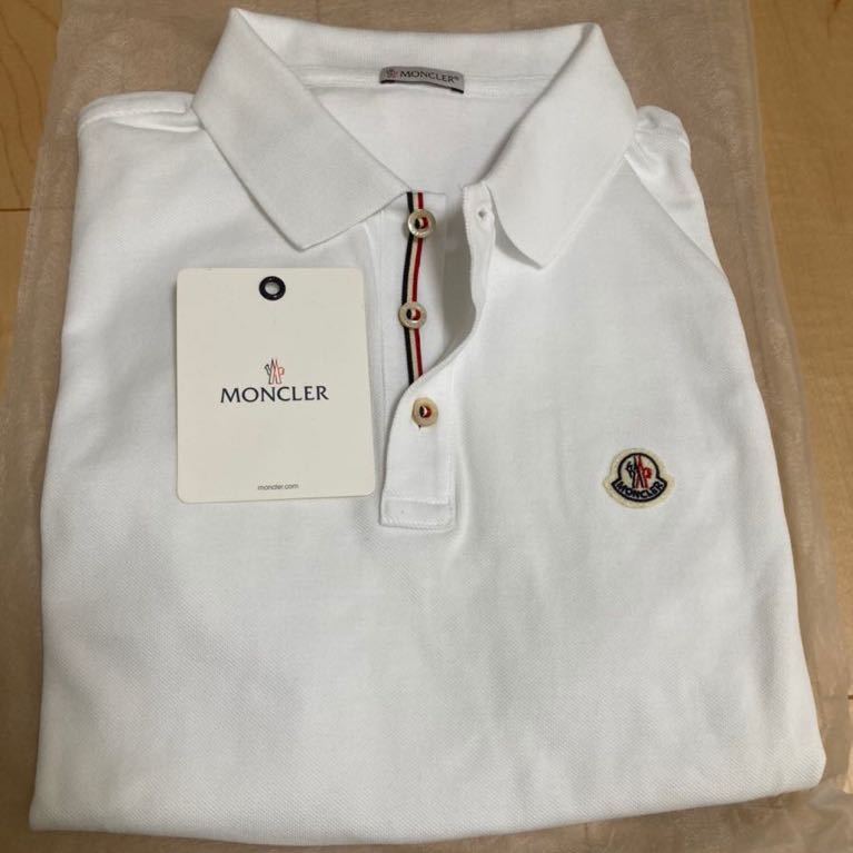 MONCLER サイズL 白 モンクレール ポロシャツ ポロシャツ ホワイト