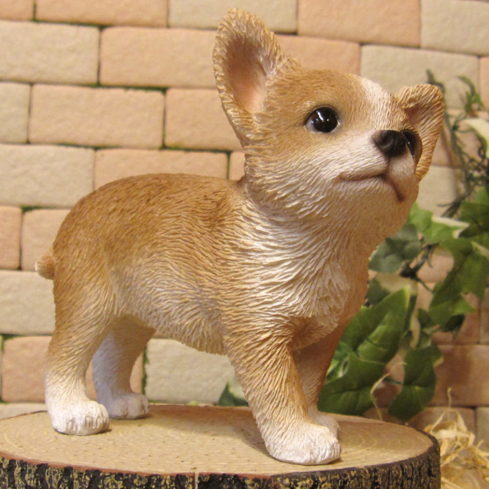 ハンドメイド 木彫り 手彫り チワワ 一点物 置物 インテリア オブジェ