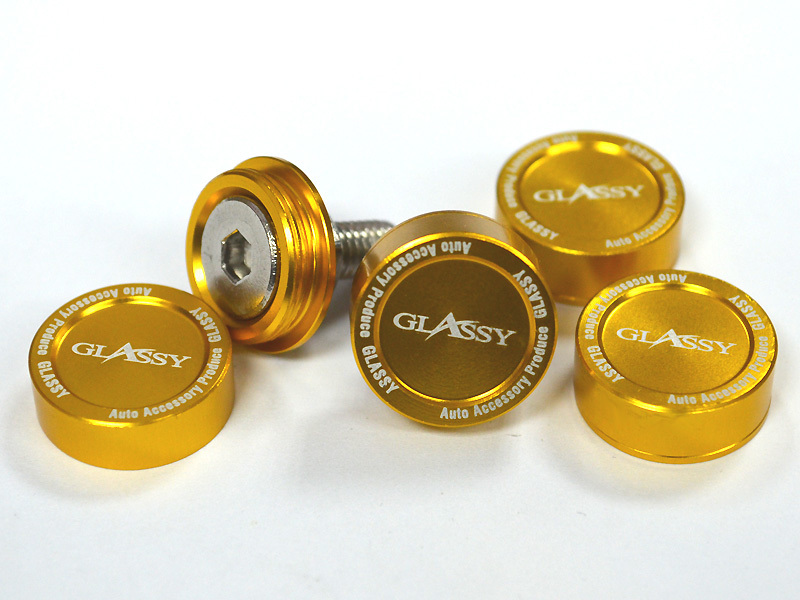 Glassy 軽自動車 汎用ナンバープレート ボルトキャップ フルカバー アルマイトver ゴールド 外装 エアロ 売買されたオークション情報 Yahooの商品情報をアーカイブ公開 オークファン Aucfan Com