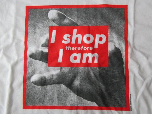 バーバラ クルーガー FOTOFOLIO I shop therefore I am TシャツMフォトART芸術 現代美術 ボックスBOXロゴ