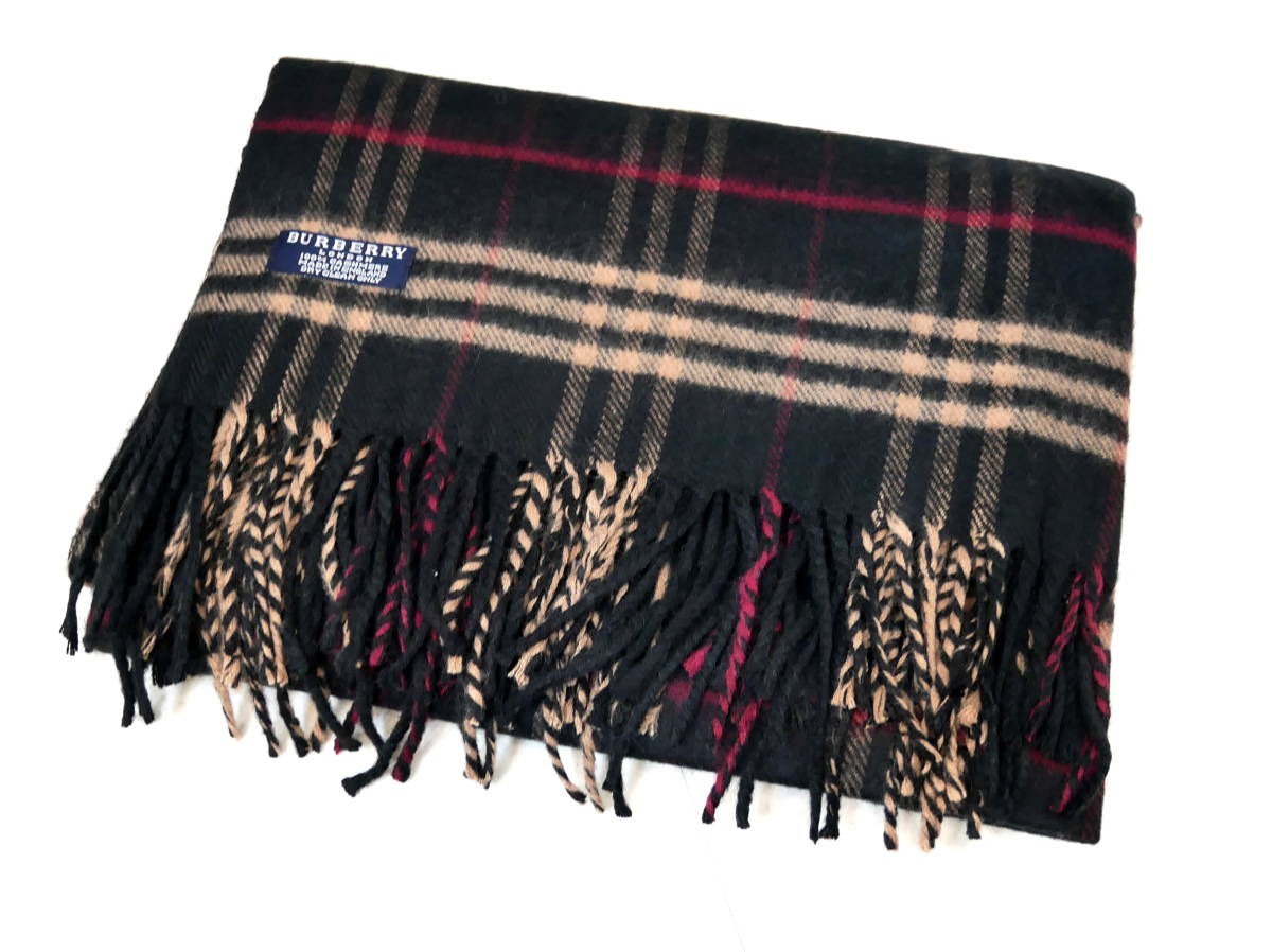 爆買い，安い △(R308-G66)BURBERRY バーバリー チェック柄 マフラー 