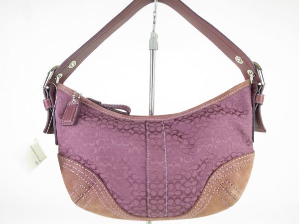 COACH コーチ キャンバス×レザー×スエード ショルダーバッグ 