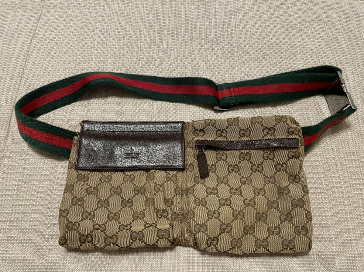 ☆グッチウエストポーチ GUCCIウエストポーチ ☆ GUCCI グッチ ウエストポーチ ベルトバッグ&frasl;イエロー (グッチ) 0