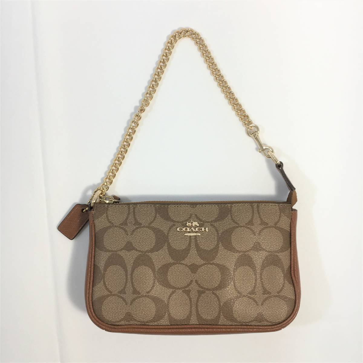 良品】コーチ ハンドバッグ F64234 PVCキャンバス×レザー カーキ 