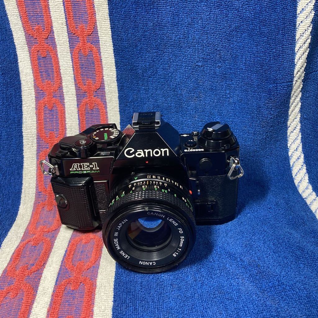 超美品 Canon AE-1 Program Black キャノン #1313 AE-1 Canon Program Camera 50mm SLR - 35mm Black | Lens Film with