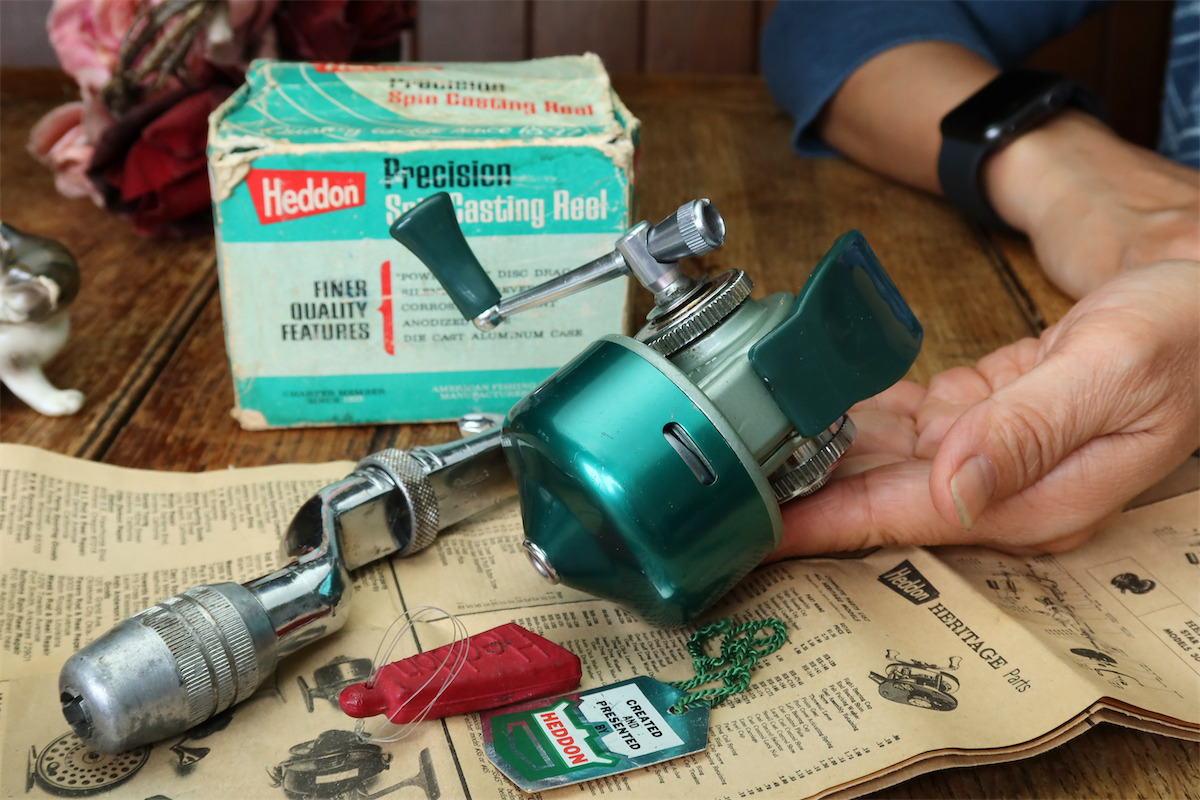 1970年代 青箱時代 HEDDON NO.180 SPIN CASTING REEL 検 ABU MATIC