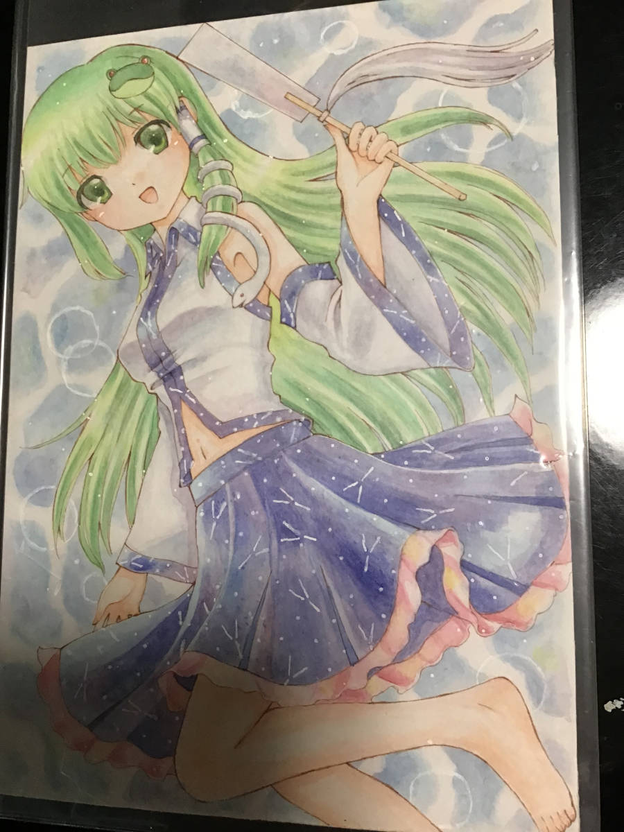 東方 同人手描きイラスト 東風谷早苗 2枚セット 巫女 一点ものコレクション 博麗霊夢 霧雨魔理沙 送料210円 こちやさなえ 東方project 売買されたオークション情報 Yahooの商品情報をアーカイブ公開 オークファン Aucfan Com