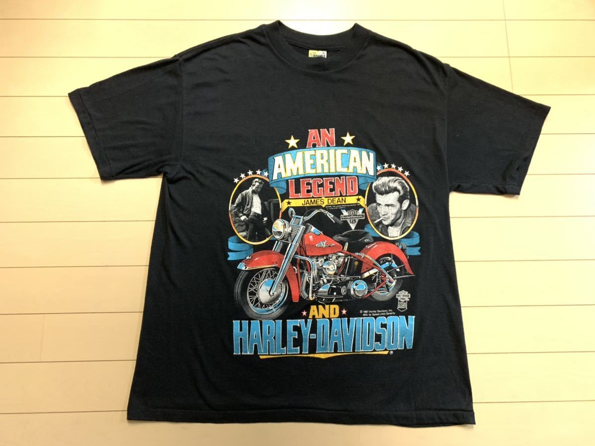 激レア 希少 80's JAMES DEAN × HARLEY DAVIDSON USA製 Tシャツ