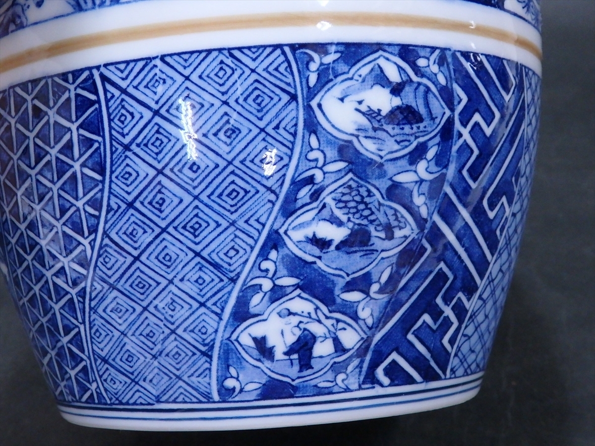 ぶどう棚 皆具 古染付型物 石崎英治作 寿ゞか焼 清宝窯 茶道具 共箱 人気定番，大得価】 ☆万古焼 寿づか窯 石崎英治/作【染付