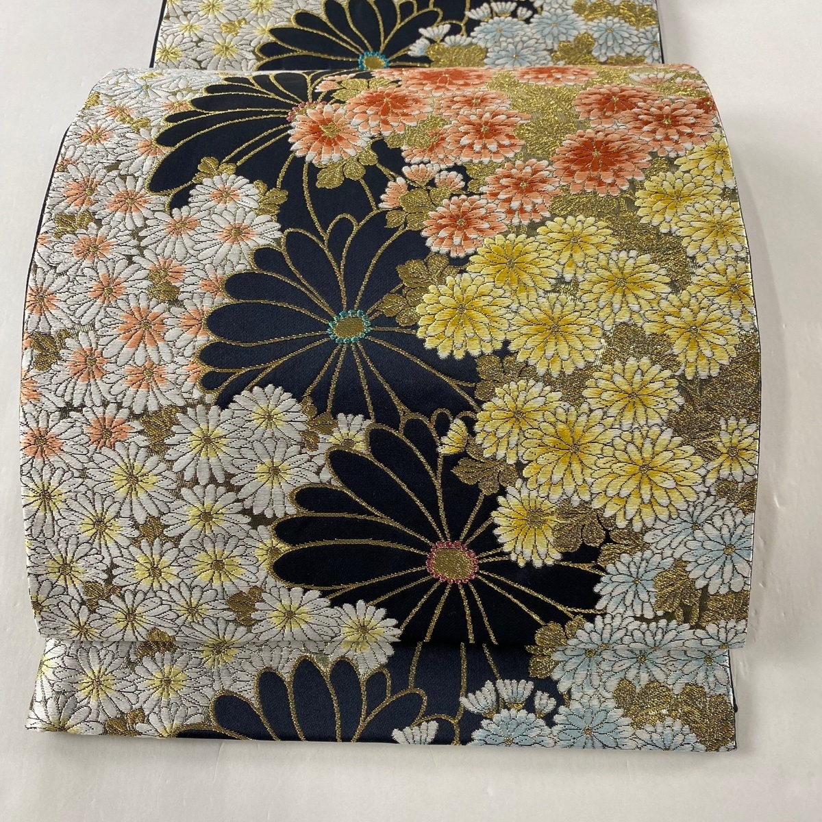 平和屋着物□夏物 太鼓柄袋帯 明綴れ 飾花文 金銀糸 逸品 km945