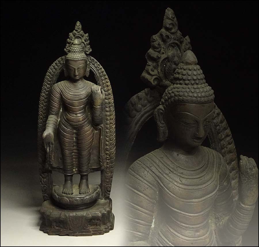 古佛像，時代物，在銘，古銅製 Yahoo!オークション 時代物 銅造 薬師如来立像 長門市ホームページ 緑