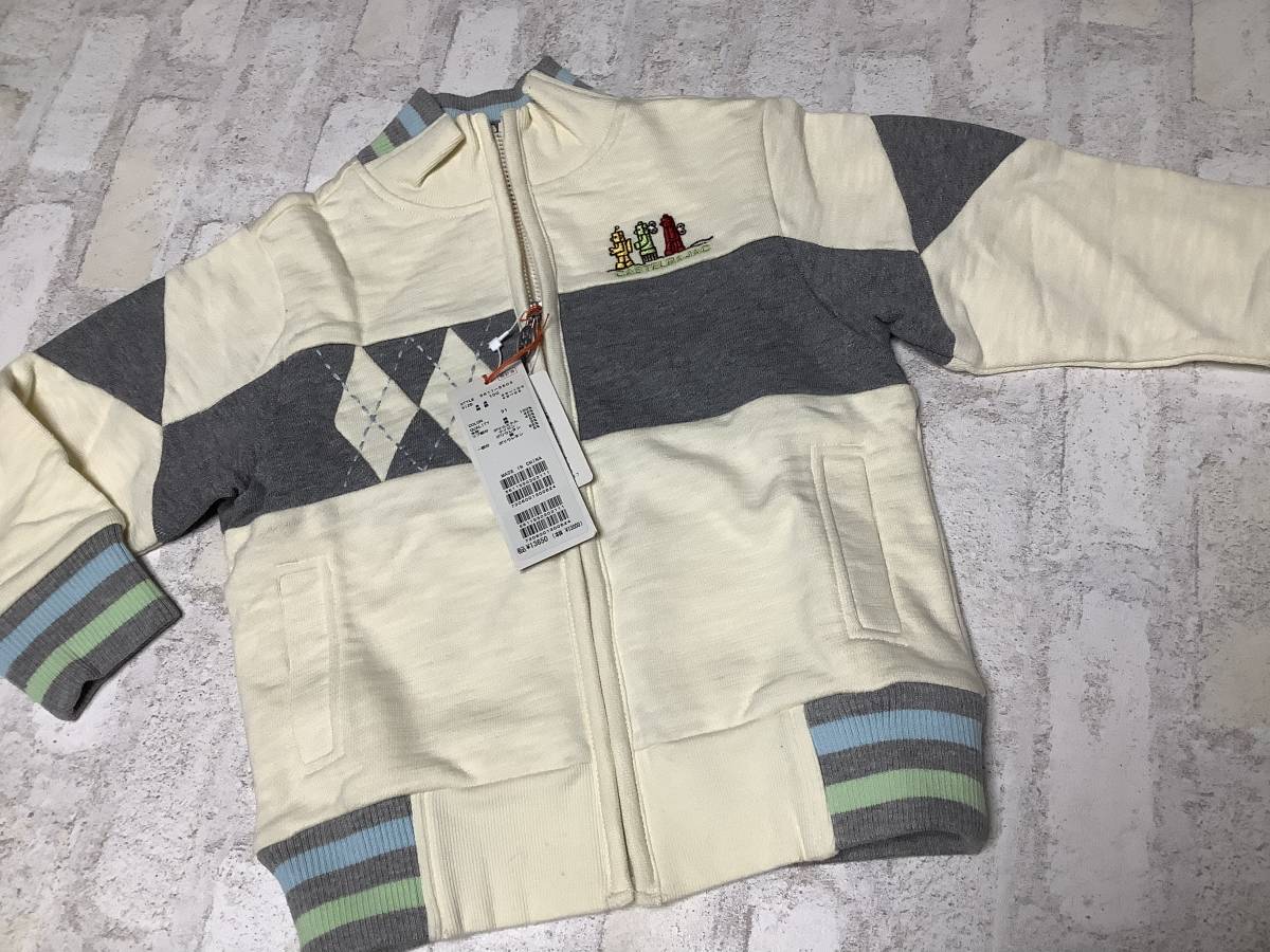 新品タグ付き カステルバジャックのキッズ子供服 オフホワイト系のブルゾン 100サイズ 定価13,000の品 CASTELBAJAC KIDS