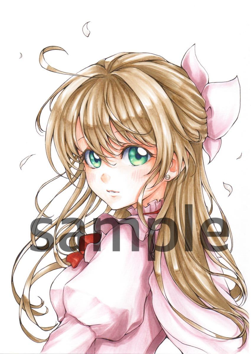 手描きイラスト B5 ボールペン画？ イラスト 美少女 絵画 オリジナル