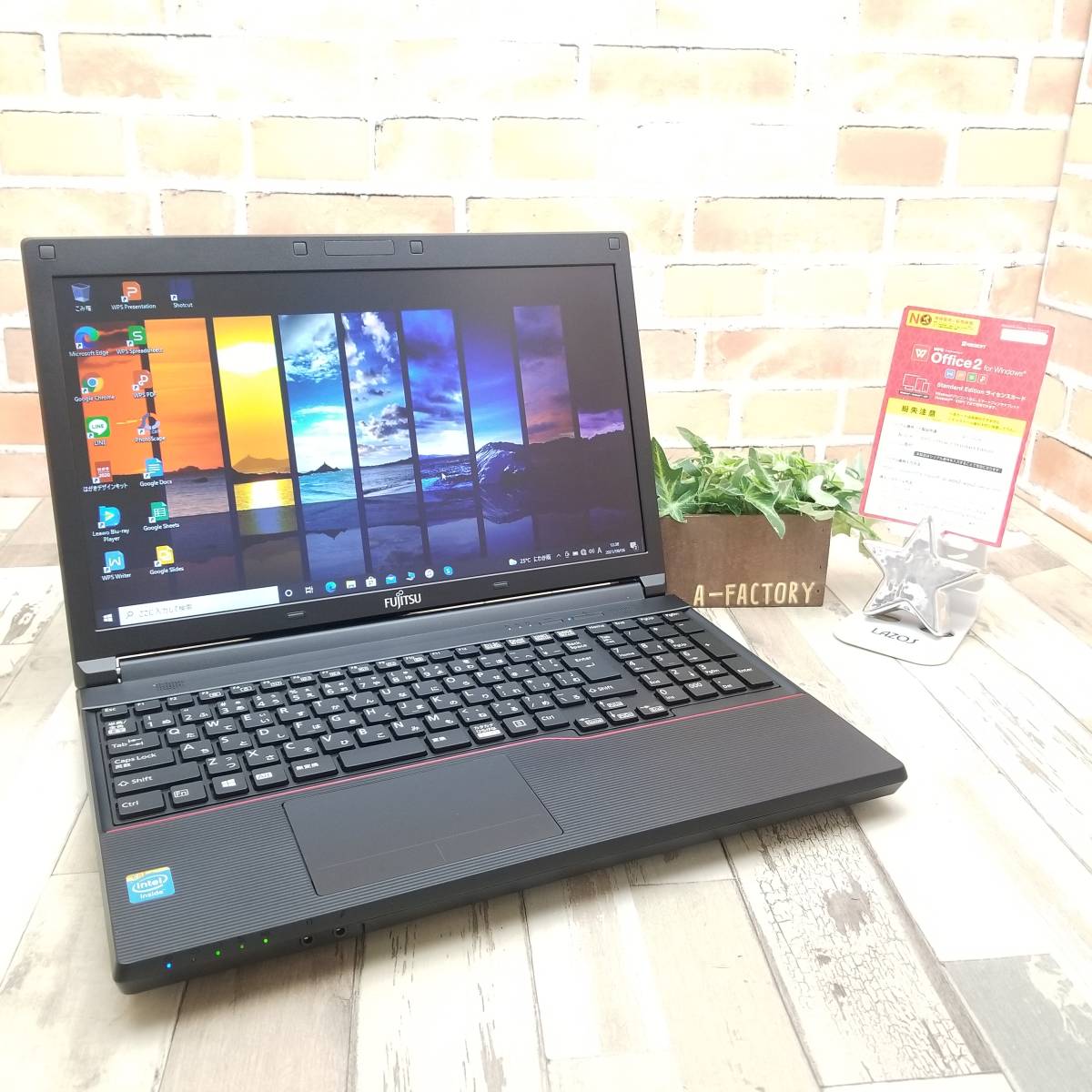 ★美品★爆速SSD240GB/メモリ8GB/無線 Wi-Fi/最新Office搭載/Win10/高性能Celeron 1000M搭載/LIFEBOOK A553/HX(C9530)