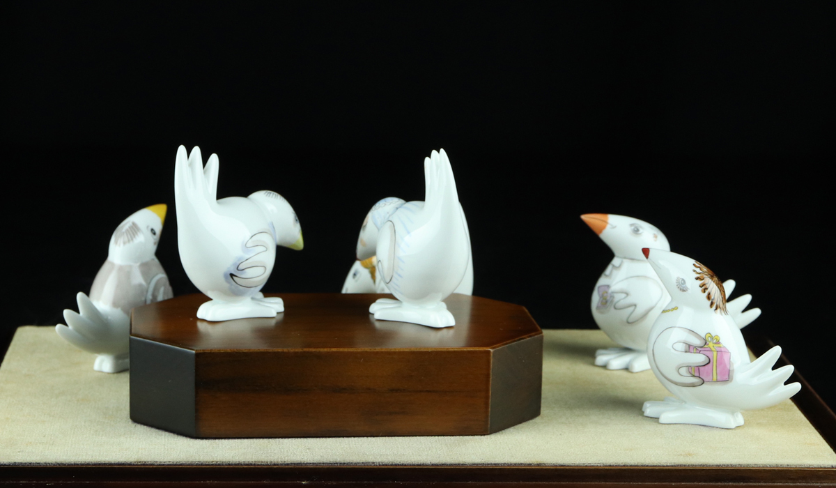 魁】本物保証 Meissen マイセン コミックバード フィギュリン 鳥置物 6 