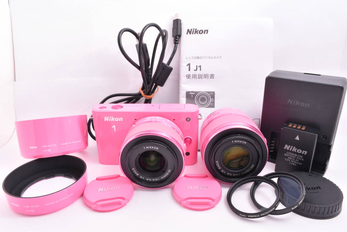 最新作，お買い得 ニコン NIKON 1 J1 ピンク ダブルレンズ キット