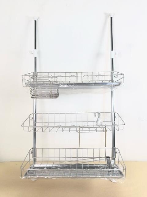 新品☆幅55.5cm♪突っ張りキッチンの水切り、収納ラック☆k186_2