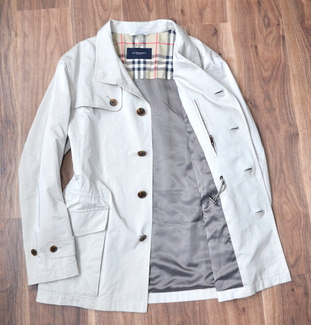 上品さ溢れる 春秋 軽量 BURBERRY LONDON バーバリーロンドン ややゆったり カジュアル ビジネス メンズ アウター ライト ブルゾンコート M
