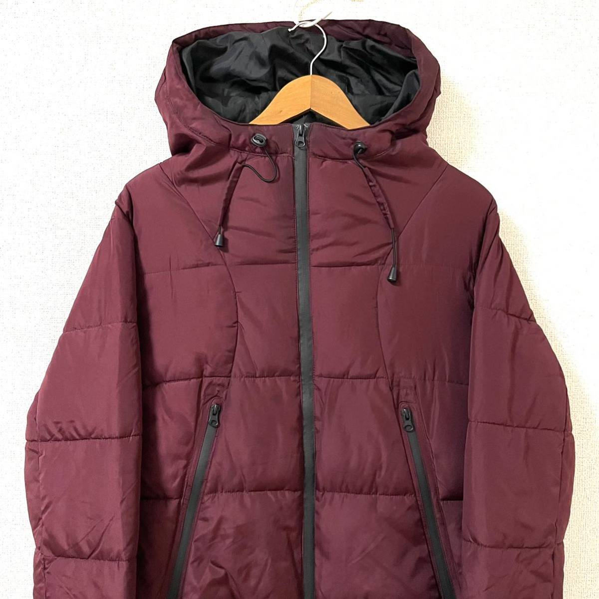 バーガンディ ウィンドブレーカー ジップアップ