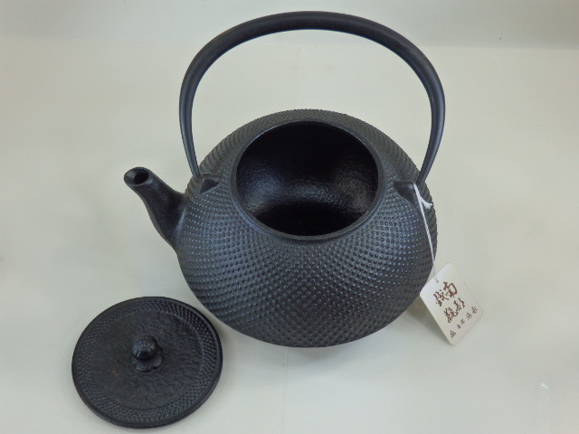 T-533◇未使用 南部鉄瓶 池永鉄工株式会社造 アラレ 鉄瓶 高さ