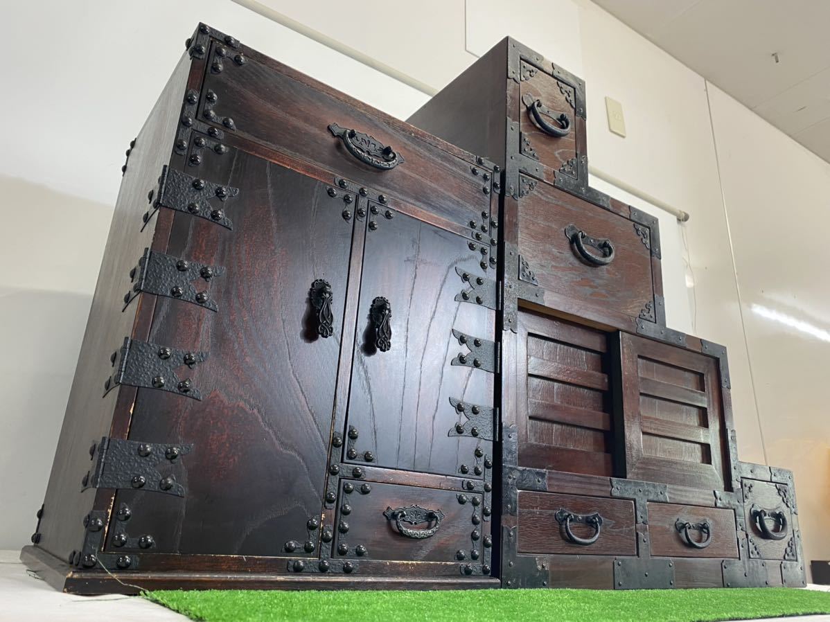 美術品・アンティーク・コレクション 帳場箪笥 船箪笥 船金庫 古民具