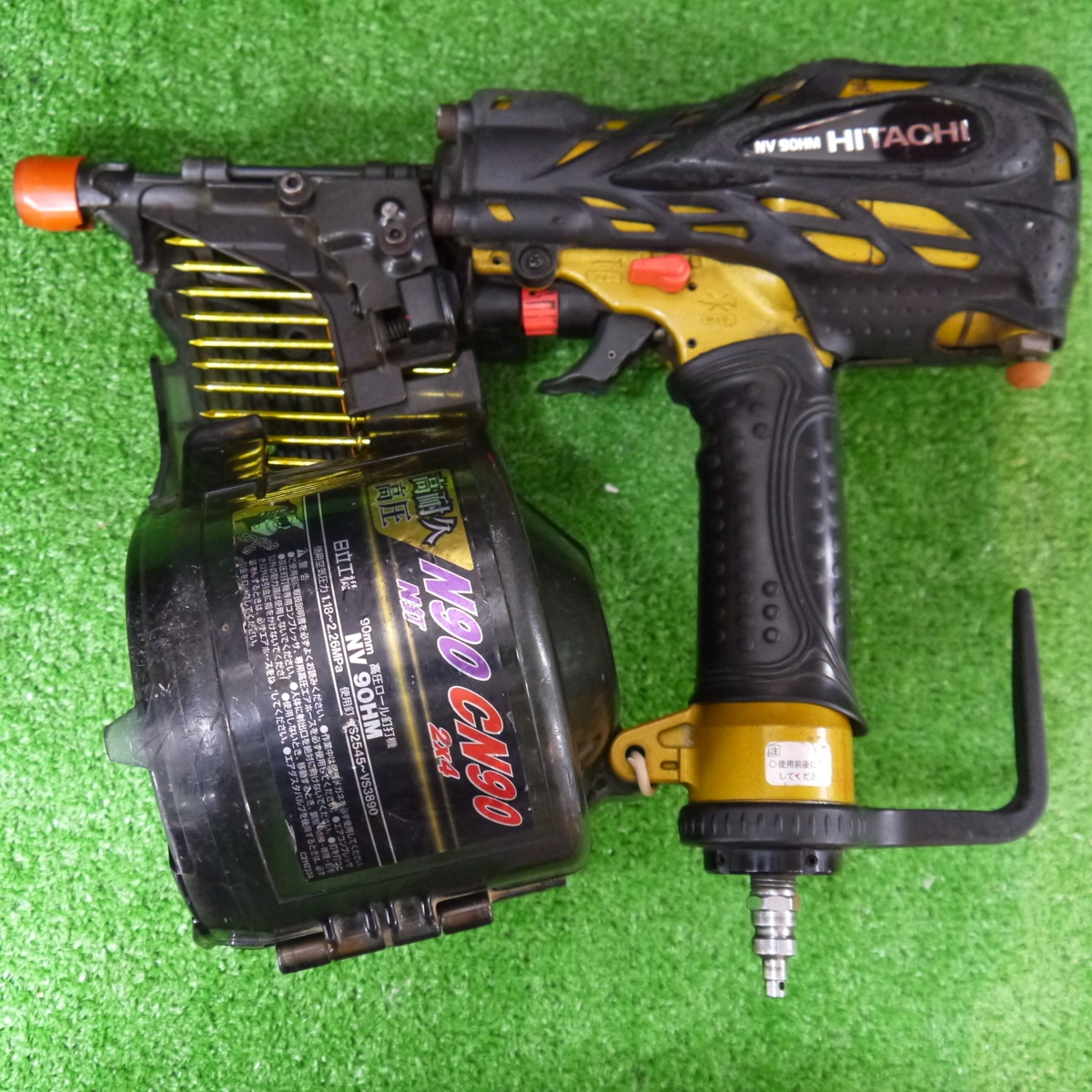 ☆訳有り USED品 釘打確認OK HITACHI【日立工機 NV90HM 90mm 釘打機 